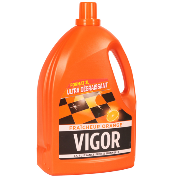 VIGOR Nettoyant sol ultra dégraissant fraîcheur orange 1,3l pas